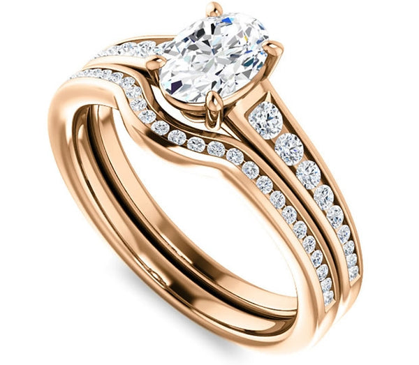 0.90ct (7.0x5.0mm) Oval  14K Rose Gold Engagement Ring