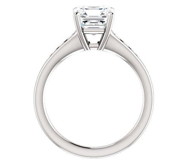 1.30ct (6.5mm) Asscher  14K White Gold Engagement Ring