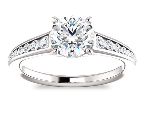 1.00ct (6.5mm) Round  14K White Gold Engagement Ring