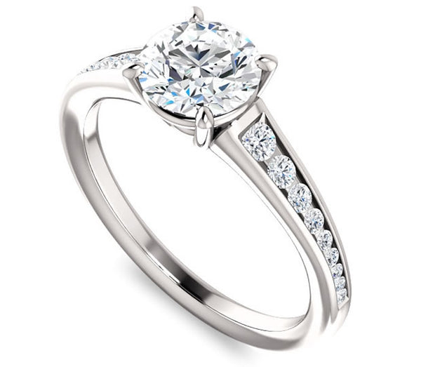 1.00ct (6.5mm) Round  14K White Gold Engagement Ring