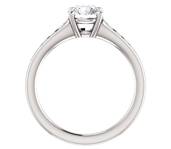 1.00ct (6.5mm) Round  14K White Gold Engagement Ring