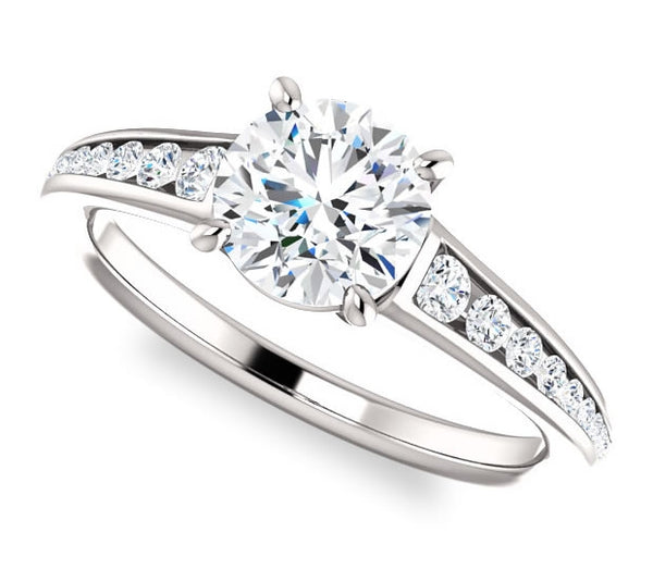 1.00ct (6.5mm) Round  14K White Gold Engagement Ring