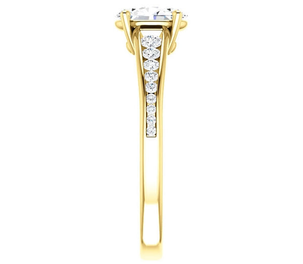 0.90ct (7.0x5.0mm) Oval  14K Yellow Gold Engagement Ring