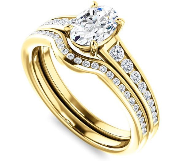 0.90ct (7.0x5.0mm) Oval  14K Yellow Gold Engagement Ring