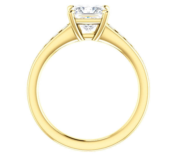 1.30ct (6.0mm) Princess  14K Yellow Gold Engagement Ring