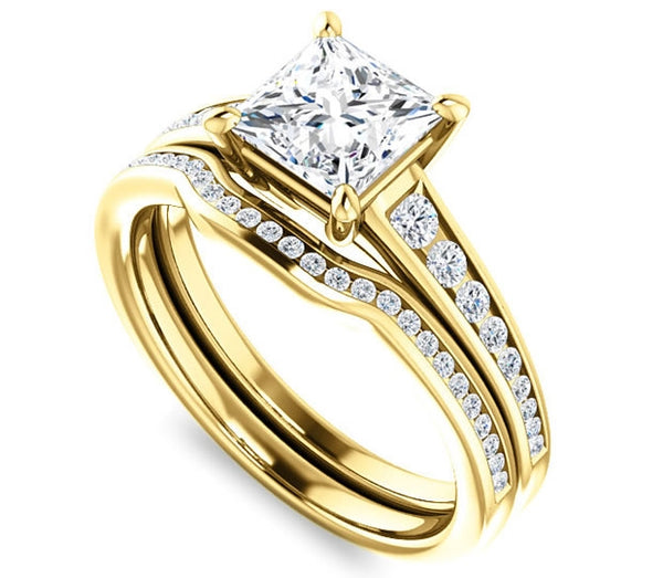 1.30ct (6.0mm) Princess  14K Yellow Gold Engagement Ring