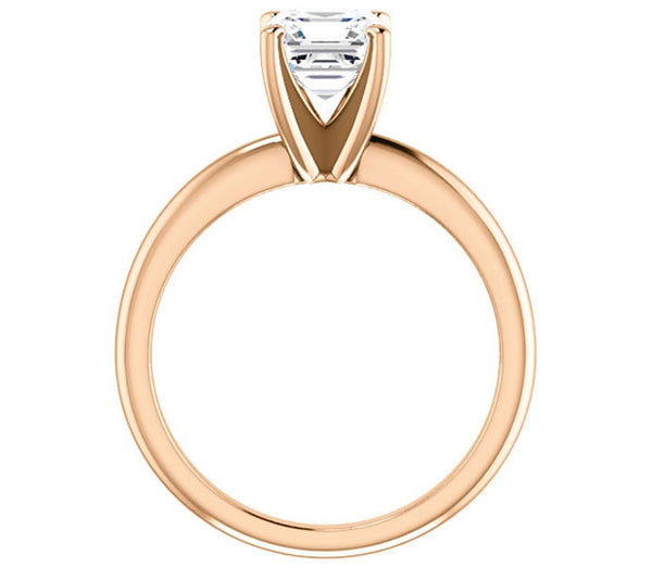 1.30ct (6.5mm) Asscher  14K Rose Gold Solitaire Engagement Ring