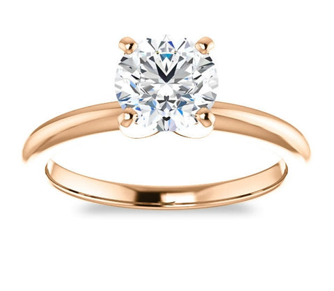 1.00ct (6.5mm) Round  14K Rose Gold Solitaire Engagement Ring