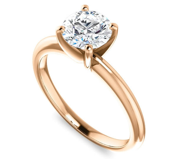 1.00ct (6.5mm) Round  14K Rose Gold Solitaire Engagement Ring