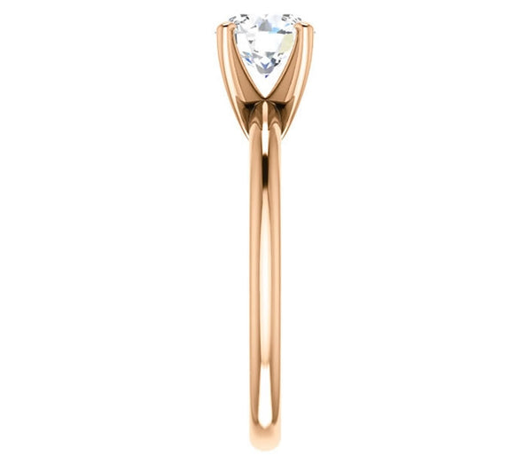 1.00ct (6.5mm) Round  14K Rose Gold Solitaire Engagement Ring