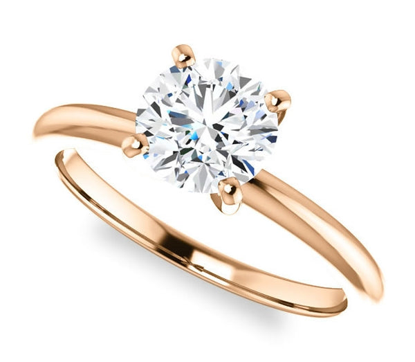 1.00ct (6.5mm) Round  14K Rose Gold Solitaire Engagement Ring