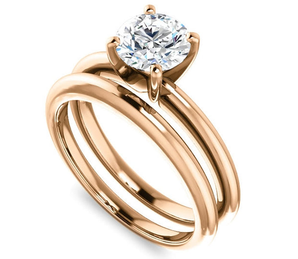 1.00ct (6.5mm) Round  14K Rose Gold Solitaire Engagement Ring