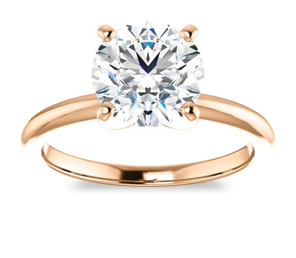 1.90ct (8.0mm) Round  14K Rose Gold Solitaire Engagement Ring