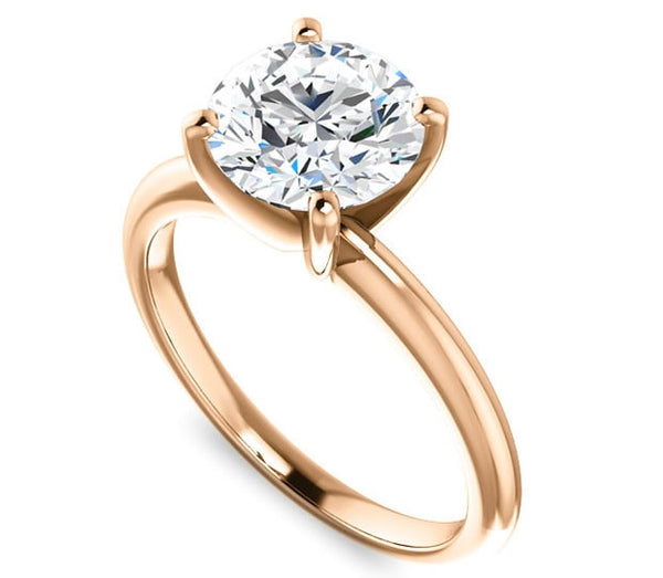 1.90ct (8.0mm) Round  14K Rose Gold Solitaire Engagement Ring