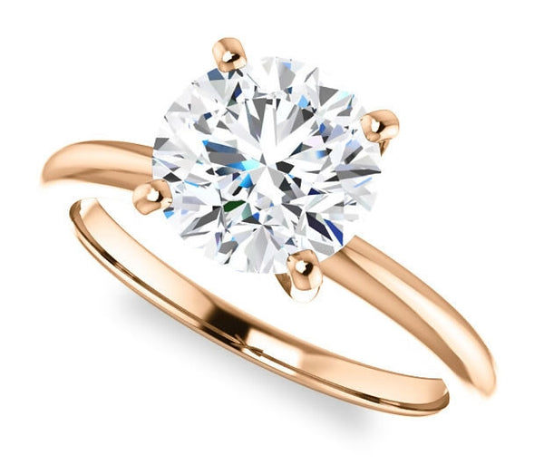 1.90ct (8.0mm) Round  14K Rose Gold Solitaire Engagement Ring