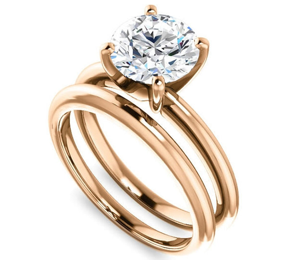 1.90ct (8.0mm) Round  14K Rose Gold Solitaire Engagement Ring