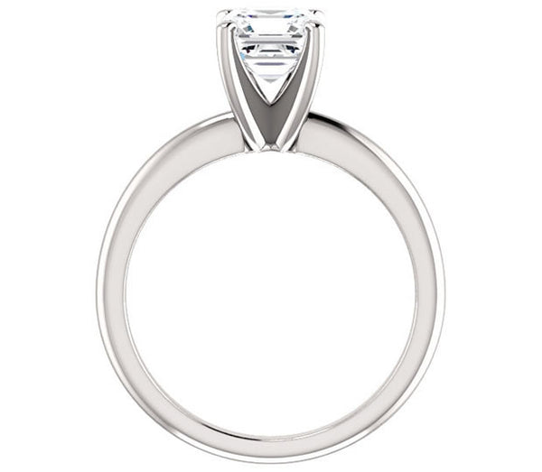 1.30ct (6.5mm) Asscher  14K White Gold Solitaire Engagement Ring