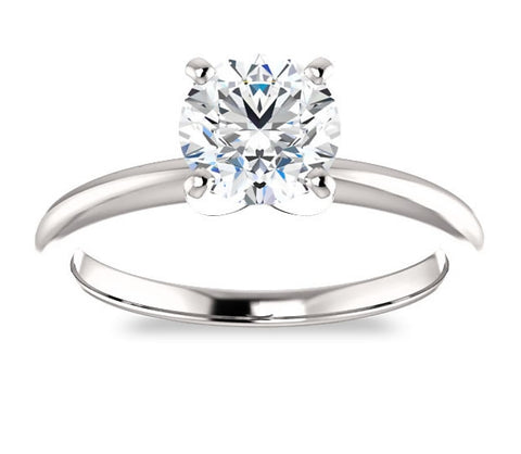 1.00ct (6.5mm) Round  14K White Gold Solitaire Engagement Ring