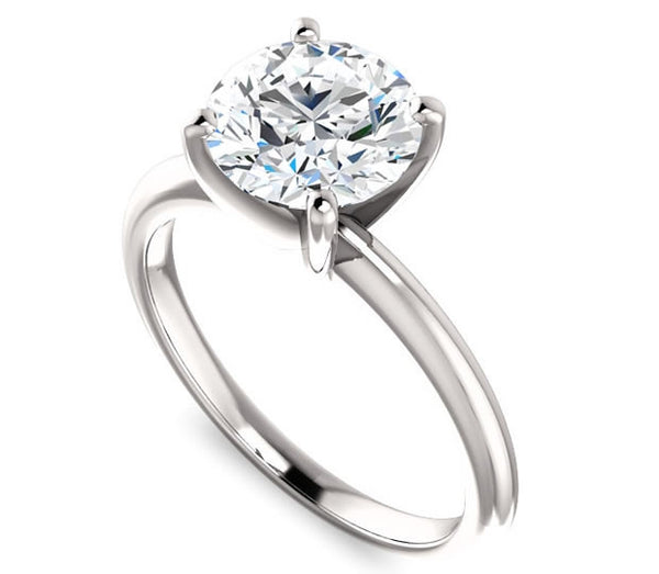 1.90ct (8.0mm) Round  14K White Gold Solitaire Engagement Ring