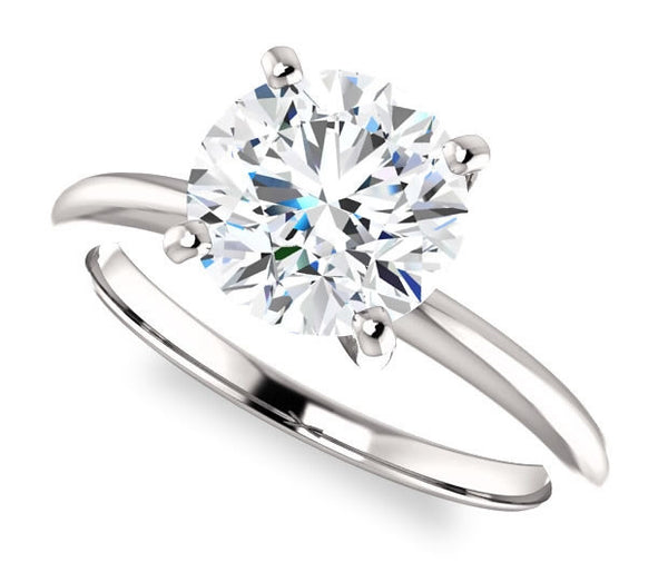 1.90ct (8.0mm) Round  14K White Gold Solitaire Engagement Ring