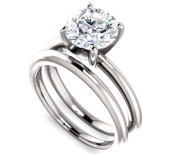 1.90ct (8.0mm) Round  14K White Gold Solitaire Engagement Ring