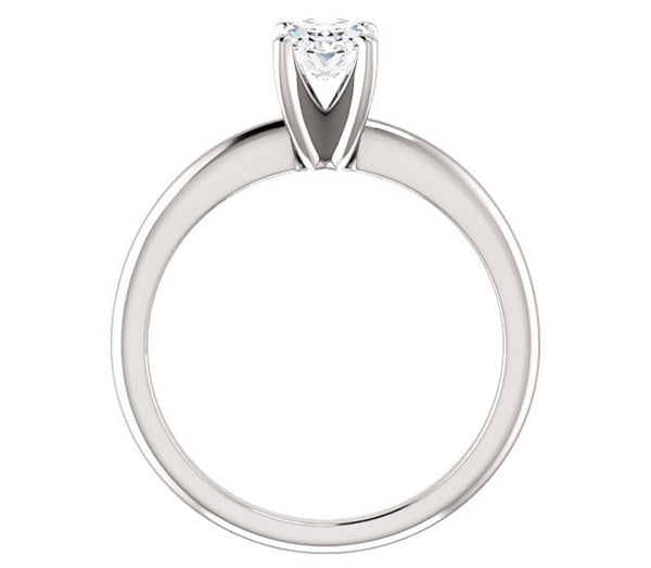 0.90ct (7.0x5.0mm) Oval  14K White Gold Solitaire Engagement Ring