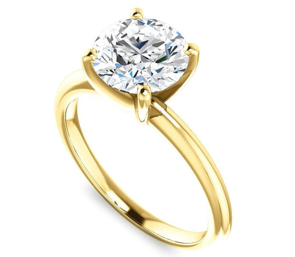 1.90ct (8.0mm) Round  14K Yellow Gold Solitaire Engagement Ring