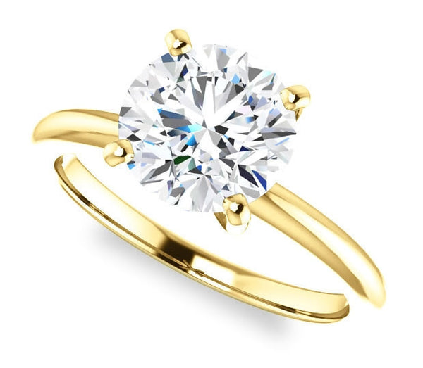 1.90ct (8.0mm) Round  14K Yellow Gold Solitaire Engagement Ring