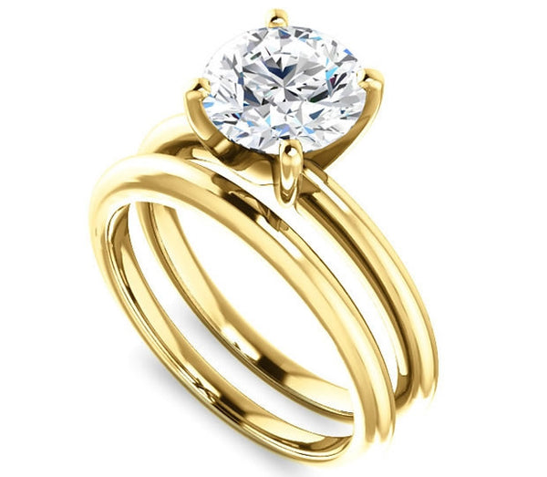 1.90ct (8.0mm) Round  14K Yellow Gold Solitaire Engagement Ring