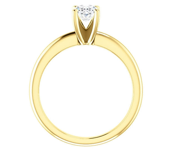 0.90ct (7.0x5.0mm) Oval  14K Yellow Gold Solitaire Engagement Ring