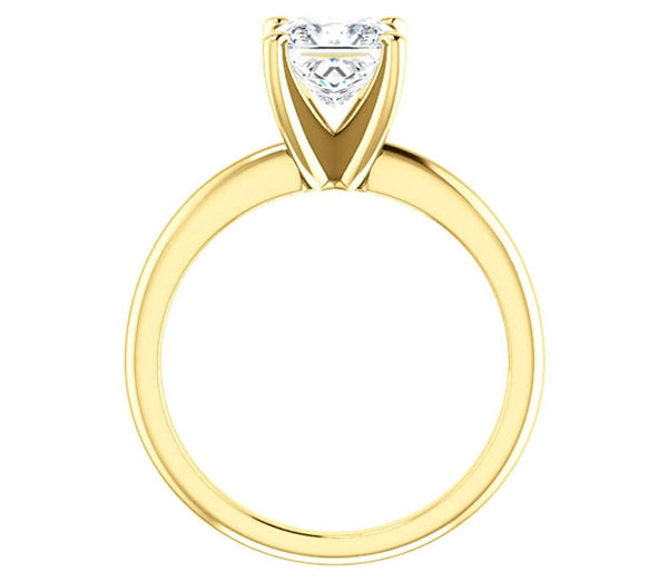 1.30ct (6.0mm) Princess  14K Yellow Gold Solitaire Engagement Ring