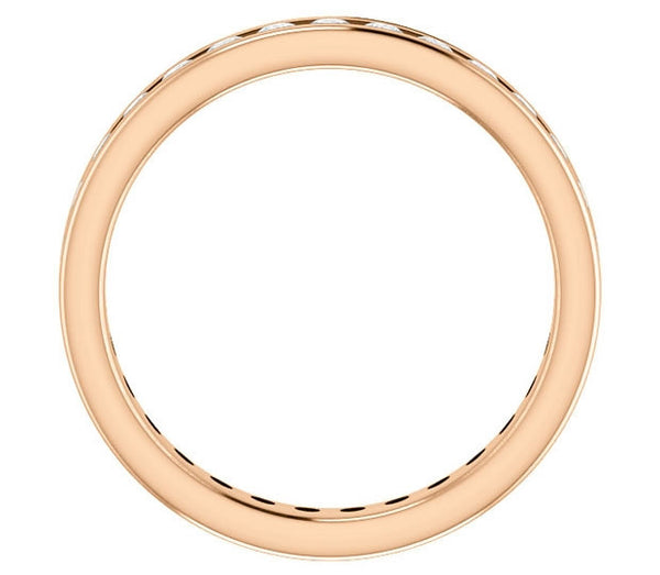 14K Rose Gold 3mm Channel Set Moissanite Wedding Ring