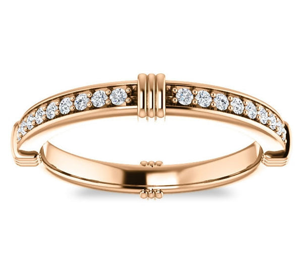 14K Rose Gold Ladies Wedding Band