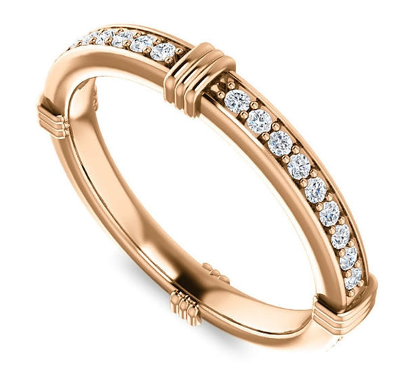 14K Rose Gold Ladies Wedding Band