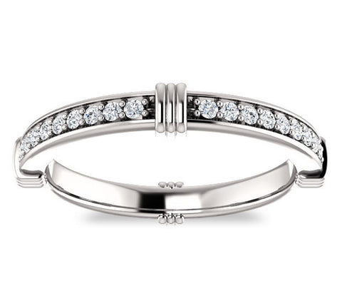 14K White Gold Ladies Wedding Band