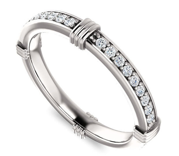 14K White Gold Ladies Wedding Band