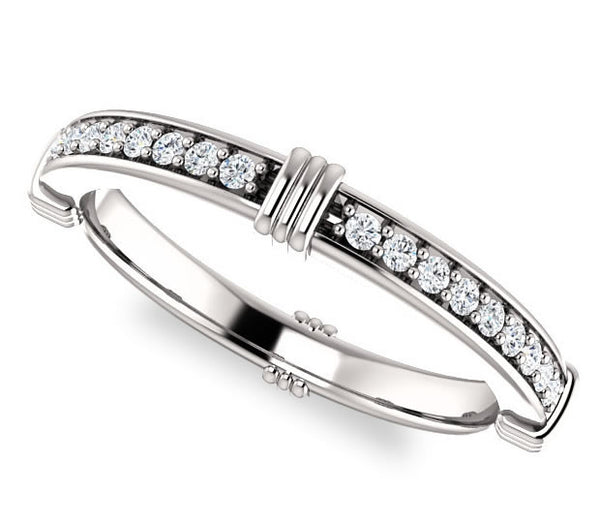 14K White Gold Ladies Wedding Band