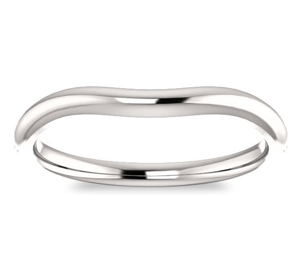 Platinum Contour Matching Wedding Band