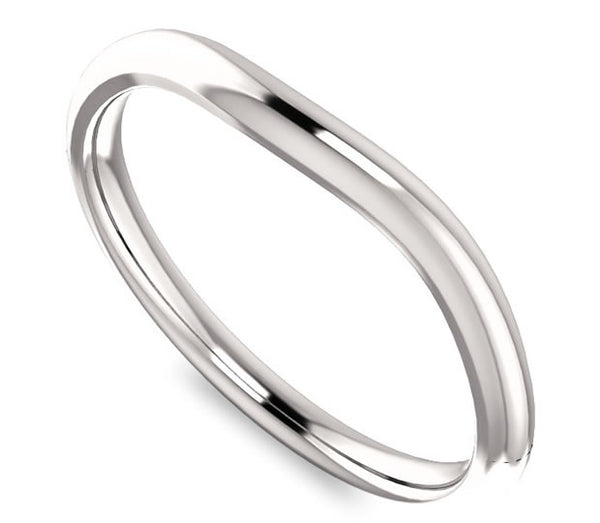 Platinum Contour Matching Wedding Band