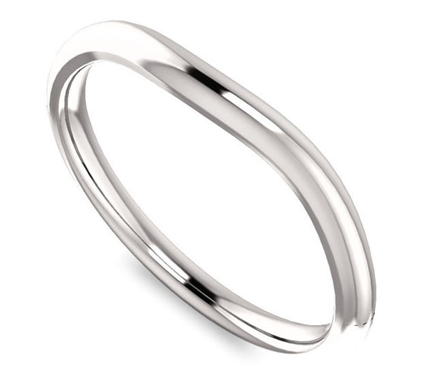 14K White Gold Contour Matching Wedding Band