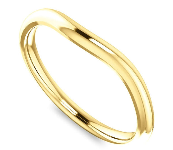 14K Yellow Gold Contour Matching Wedding Band