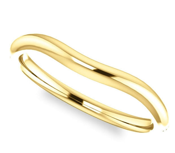 14K Yellow Gold Contour Matching Wedding Band