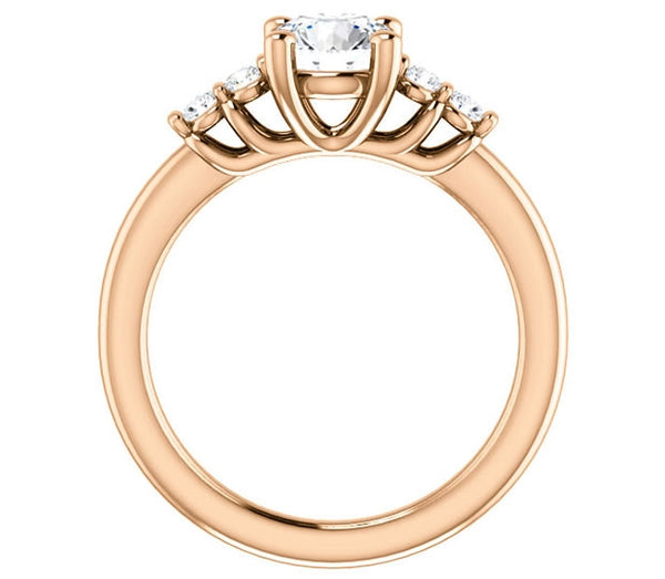 1.00ct (6.5mm) Round  14K Rose Gold Trellis Moissanite Engagement Ring