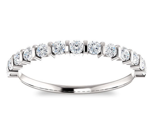 Platinum 2mm Round Moissanite Anniversary Band