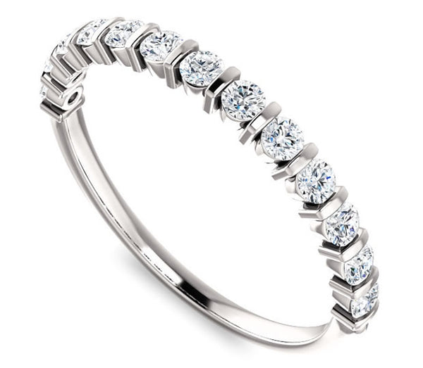 Platinum 2mm Round Moissanite Anniversary Band