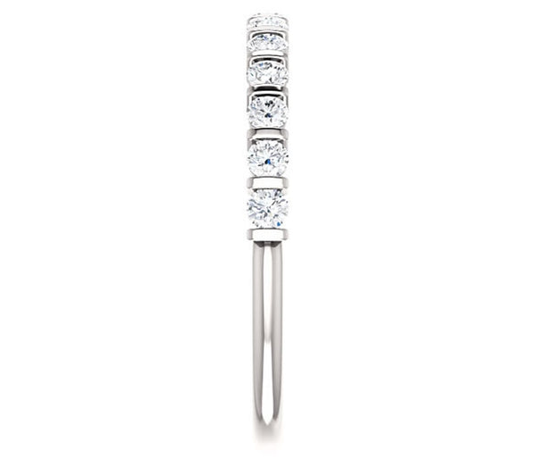 Platinum 2mm Round Moissanite Anniversary Band