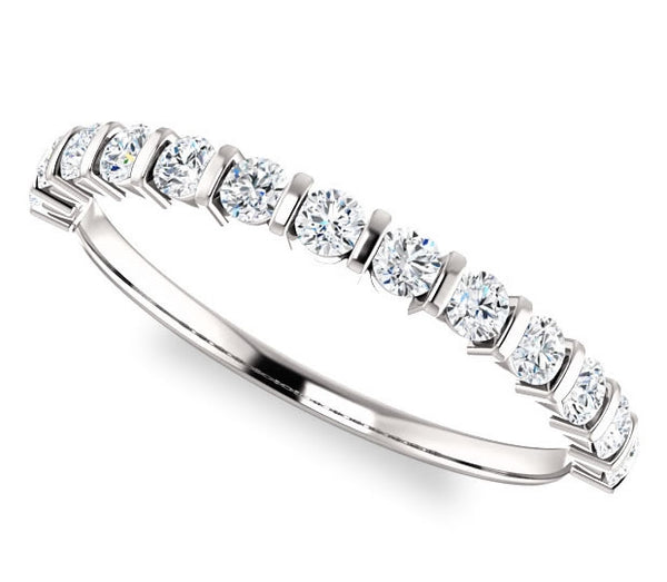 Platinum 2mm Round Moissanite Anniversary Band