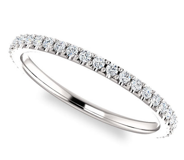 14k White Gold Moissanite Wedding Band