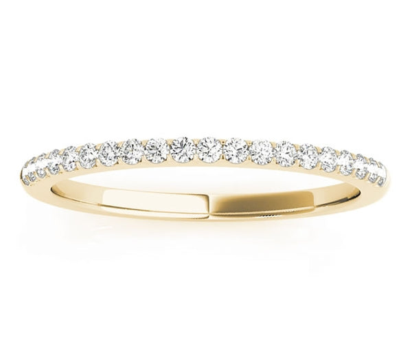 18k Yellow Gold Wedding Band with Moissanite Accents