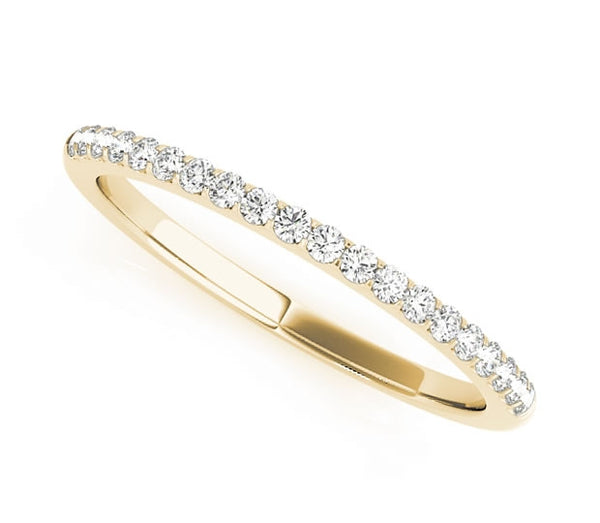 18k Yellow Gold Wedding Band with Moissanite Accents